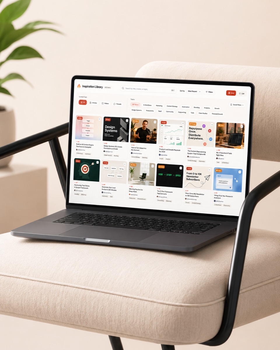 Authority carousel content library on a laptop