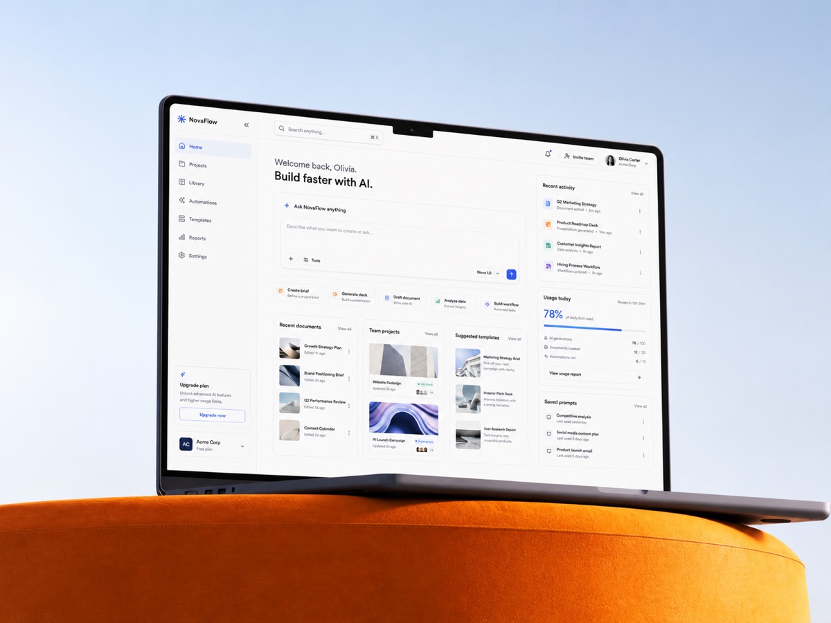 CRM automation workspace on a laptop screen